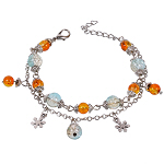 Armkette Armband Bettelkette blau orange silber 4649 Armkette Armband Bettelkette blau orange silber 4649
